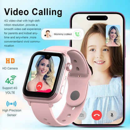 Montre intelligente GPS Wonlex KT37 pour enfants avec assistant vocal IA, application de surveillance, suivi de localisation WiFi, appel vidéo 4G