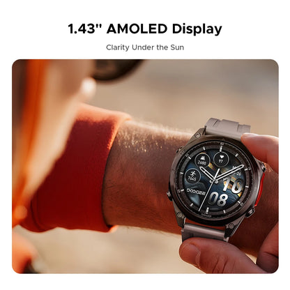 Smartwatch DOOGEE ANYWISE W1 PRO 1,43'' Résistance à l'eau 5ATM 178 modes sportifs Suivi de la santé Capteur géomagnétique Cartes hors ligne
