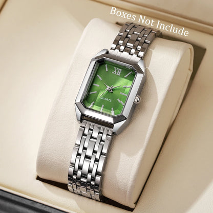 1/8PCS Fashion Rectangle Women Quartz Wristwatch Casual Ladies  Watches Girls Clock Reloj Mujer(Without Box)