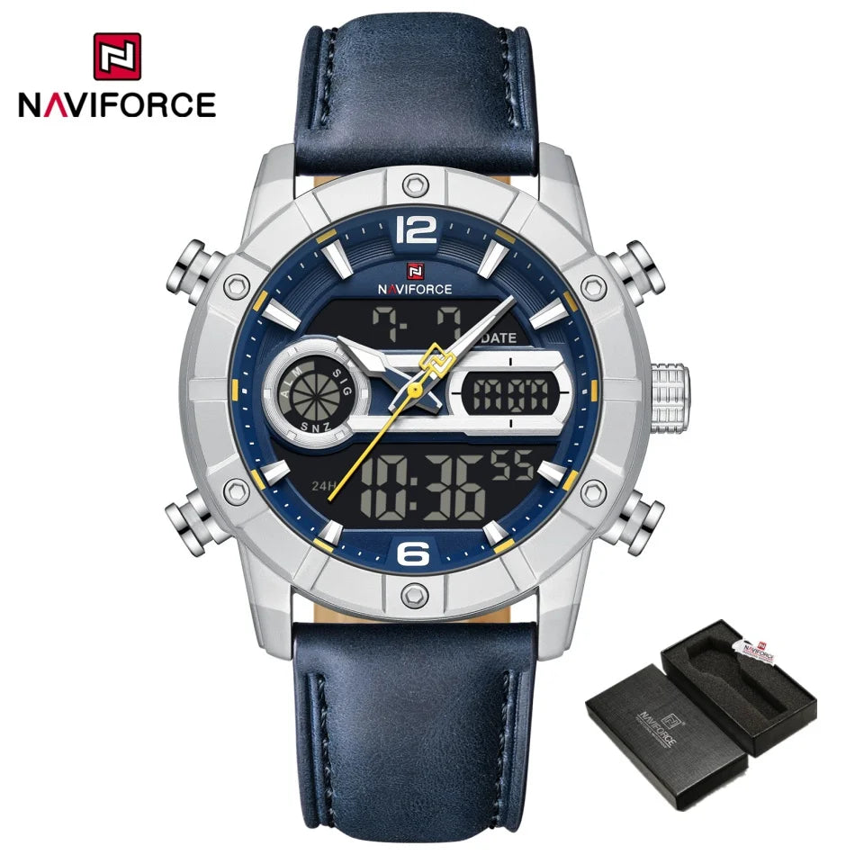 Montre Homme NAVIFORCE Tendance Sport Étanche Alarme Compte à Rebours Affichage Calendrier Automatique Marque de Luxe Montre Quartz Originale Homme