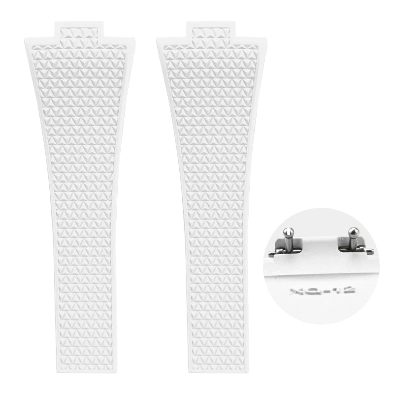 Bracelet convexe FKM 11mm 12mm pour Tissot PRX Series Super Player 35mm 40mm Fluoro Caoutchouc Fermoir Papillon à Dégagement Rapide