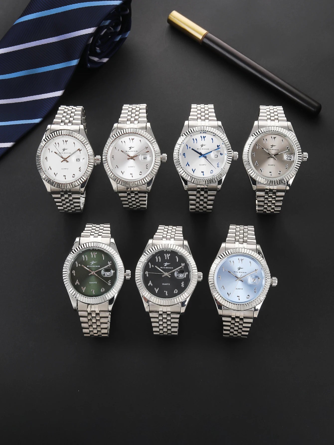 Sports Stainless Steel Quartz Watch Men's Fashion Luxury Business Wristwatch Chronograph Reloj for Men Women Birthday Gift