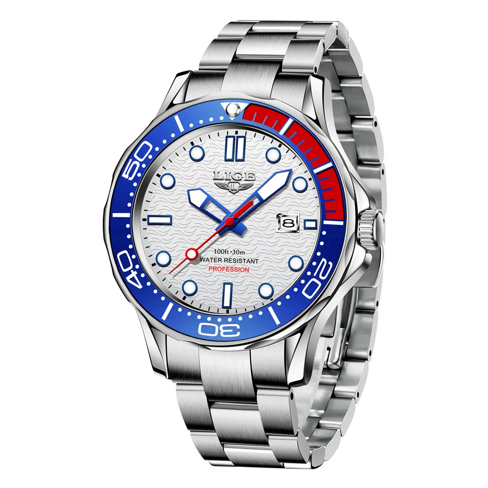 2026 LIGE New Business Mens Watches Top Brand Luxury Dive Watch For Men Waterproof Date Clock Sport Watch Relogio Masculino+Box