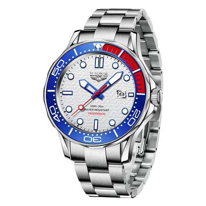 2026 LIGE Nouvelle Montre Homme D'Affaires Grande Marque Luxe Montre de Plongée Pour Hommes Étanche Date Horloge Montre de Sport Relogio Masculino+Boîte