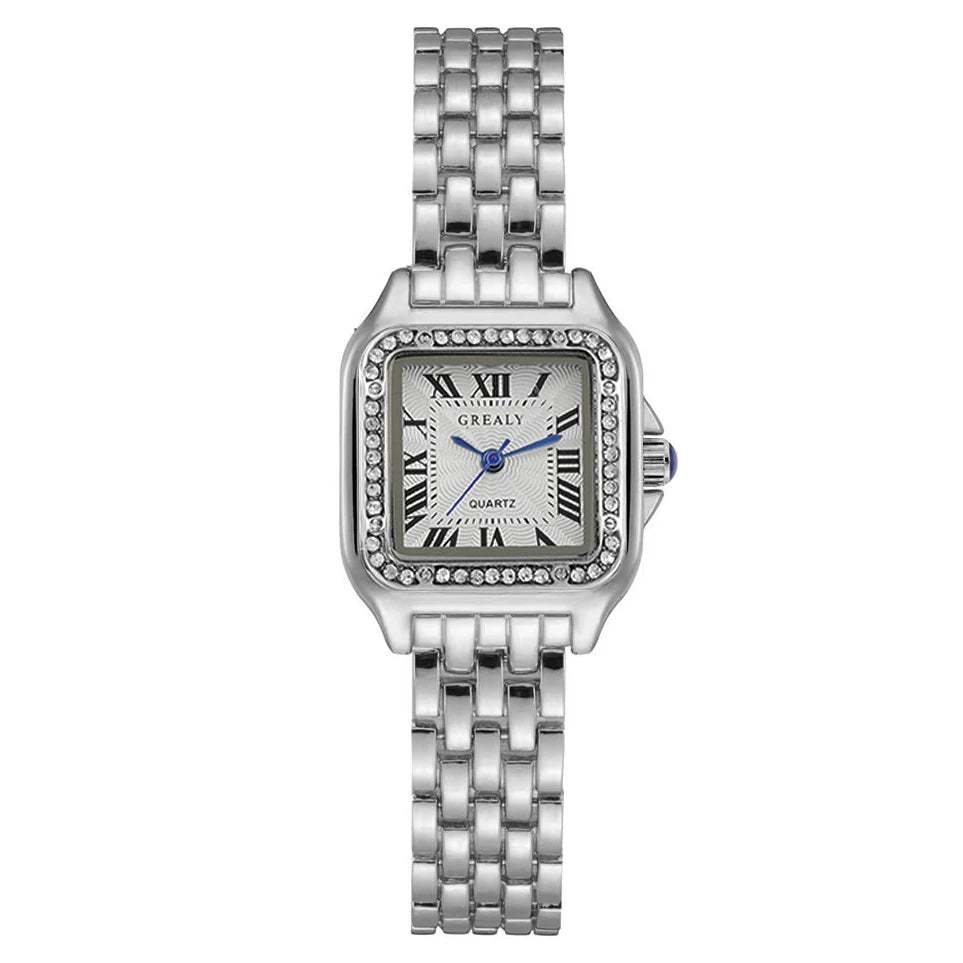 Montres de luxe en strass pour femmes, montre-bracelet à quartz carrée tendance, horloge simple pour dames, Reloj Mujer