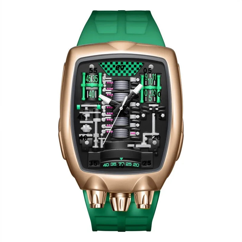 Alien Y2k Transparent hollow design Quartz Watch Mens Special Creative unique case Shape Design Fashion Men Watch AAA Clock