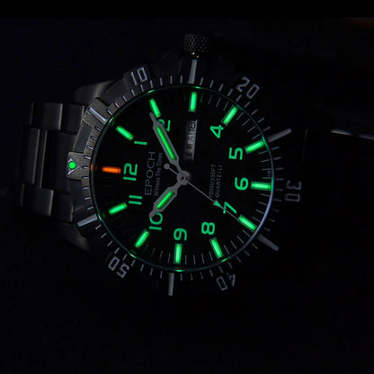 EPOCH AB6020G Montre Militaire Sport Montre-Bracelet à Quartz Tubes Luminescents