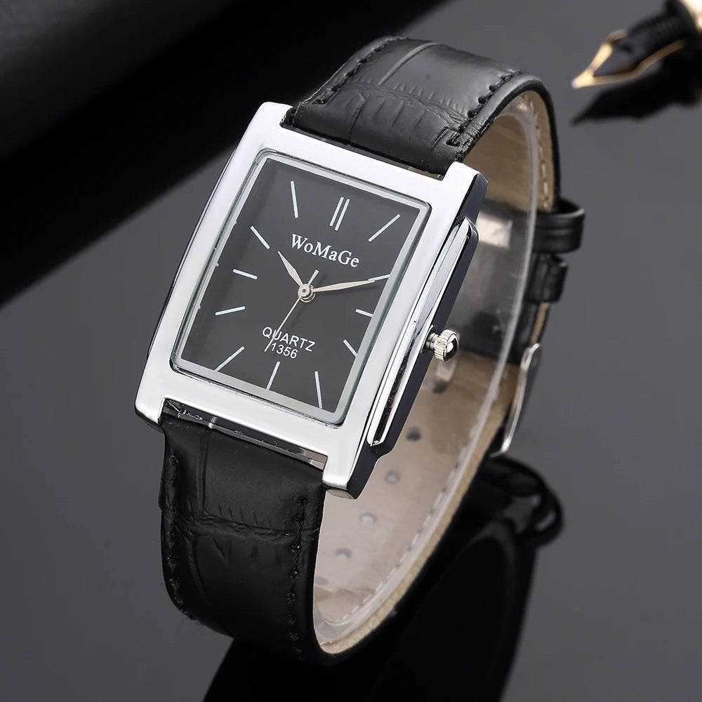 Montre à Quartz ChronoState Square Classic Femme | Montre-Bracelet Décontractée pour Femme avec Cadran Élégant Noir et Blanc
