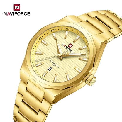 NAVIFORCE Montre-bracelet à quartz étanche Mode Point lumineux Homme Affichage de la date Montre de sport Montres pour homme Relogio Masculino