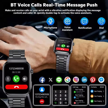 2026 Nouvelle Montre Connectée de Diagnostic Précis Graisse Corporelle ECG Oxygène Sanguin TA Santé Sport Écran AMOLED HD Appel Montres Intelligentes homme femme