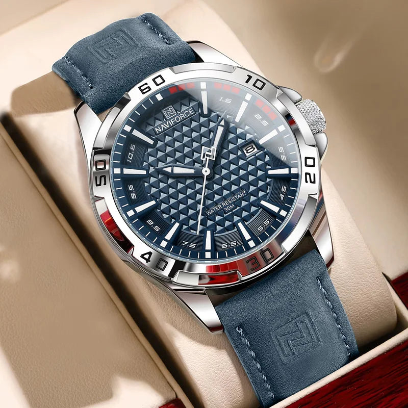 NAVIFORCE – Montres à Quartz Tendance pour Hommes, Bracelets en Cuir, Sport, Étanche, Calendrier, Horloge Relogio Masculino