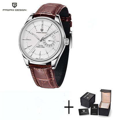 PAGANI DESIGN Montre-bracelet à quartz pour hommes, Montre de plongée de luxe en verre saphir, Étanche 200 m, Date, Montre d'affaires pour hommes