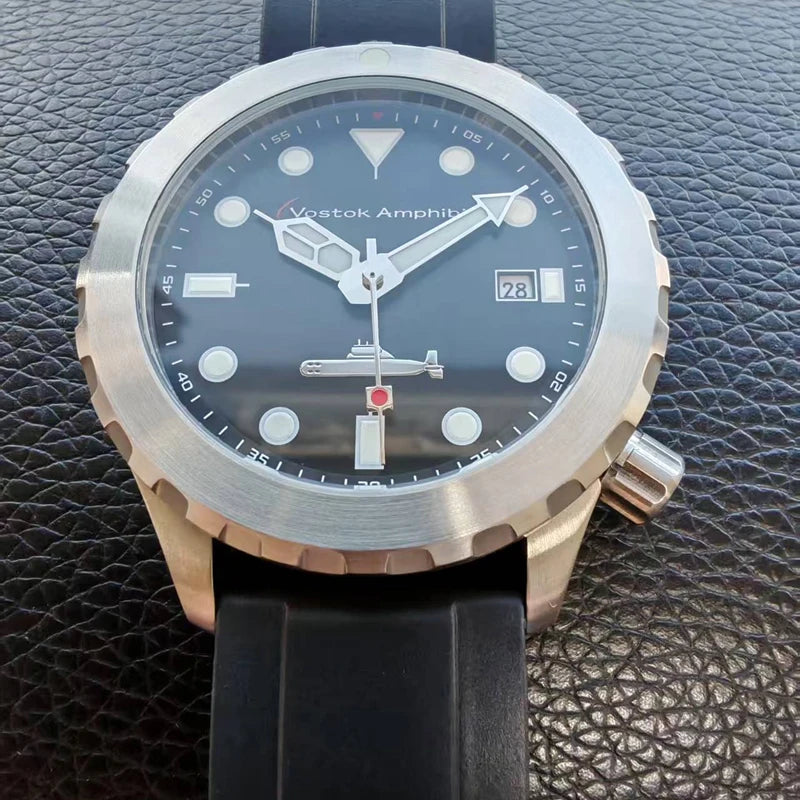 Steel Mechanical Watches Men Diver Automatic Watch Japan Miyota Movement 8215 Vostok Amphibia Wristwatch