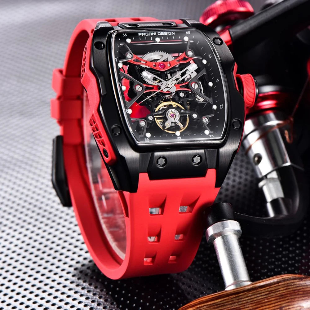 Montre Squelette Automatique ChronoState Obsidian Pulse pour Homme
