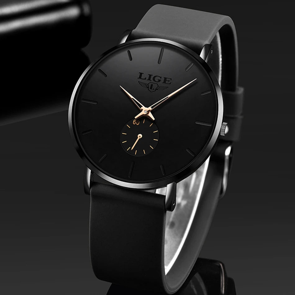 LIGE 2026 Nouvelle Montre Sport Tendance Homme, Marque de Luxe, Étanche, Simple, Ultra-Fine, Montre Homme à Quartz, Relogio Masculino