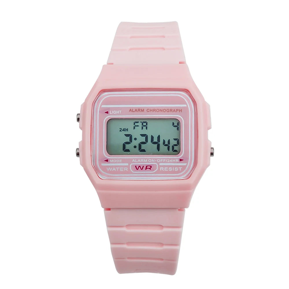 Montre électronique numérique à LED pour femmes, en vogue, montre de sport multifonctionnelle d'extérieur simple et décontractée pour hommes et femmes Reloj