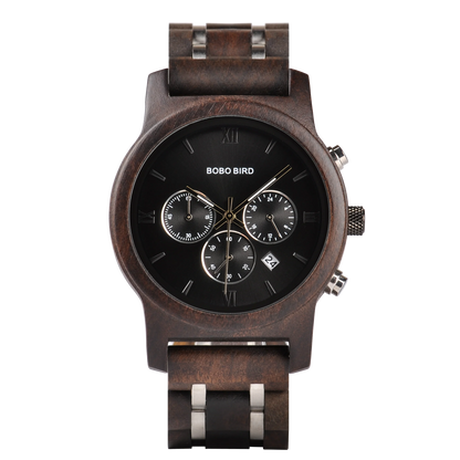 BOBOBIRD Engraved Wooden Watch for Men Customized Wood Wrist Watches for Dad Son Husband Boyfriend Personalized Birthday Gift