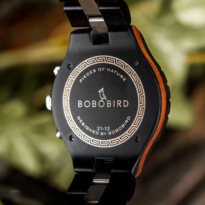 BOBO BIRD GT069 Chronograph Wood Watch Military Style