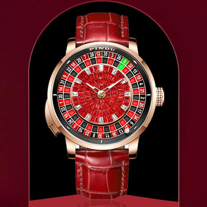 PINDU P6663 Roulette Dial Mechanical Watch Red Top