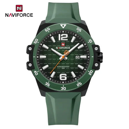 Nouvelle montre homme NAVIFORCE, style mode, mouvement à quartz de luxe, bracelet sport en silicone, étanche et lumineuse, cadeau pour homme