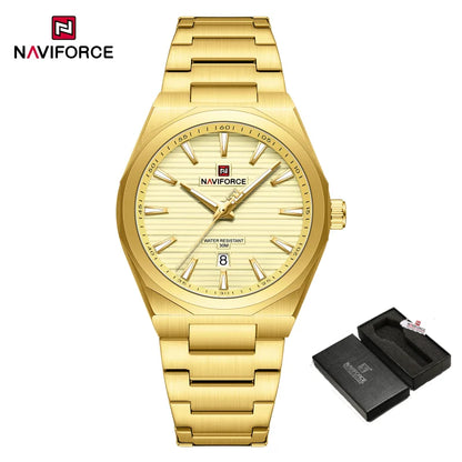 NAVIFORCE Montre-bracelet à quartz étanche Mode Point lumineux Homme Affichage de la date Montre de sport Montres pour homme Relogio Masculino