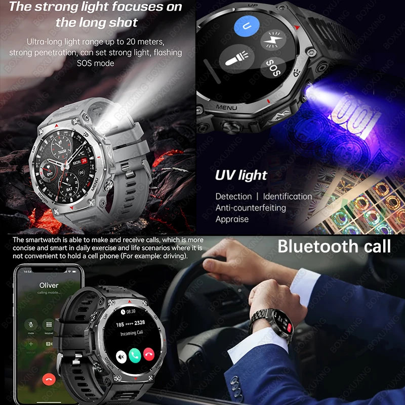2026 New T-Rex 3 Ultra Outdoor Sports Smart Watch Men GPS Motion Track 5 ATM Waterproof Heart Rate HD Bluetooth Call Smart Watch