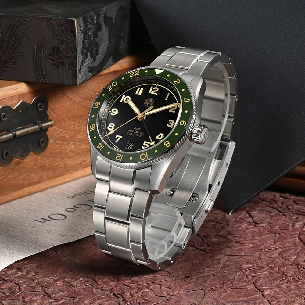 San Martin SN0140W NH34 GMT Automatic Sapphire Watch