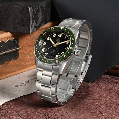 San Martin SN0140W NH34 GMT Automatic Sapphire Watch