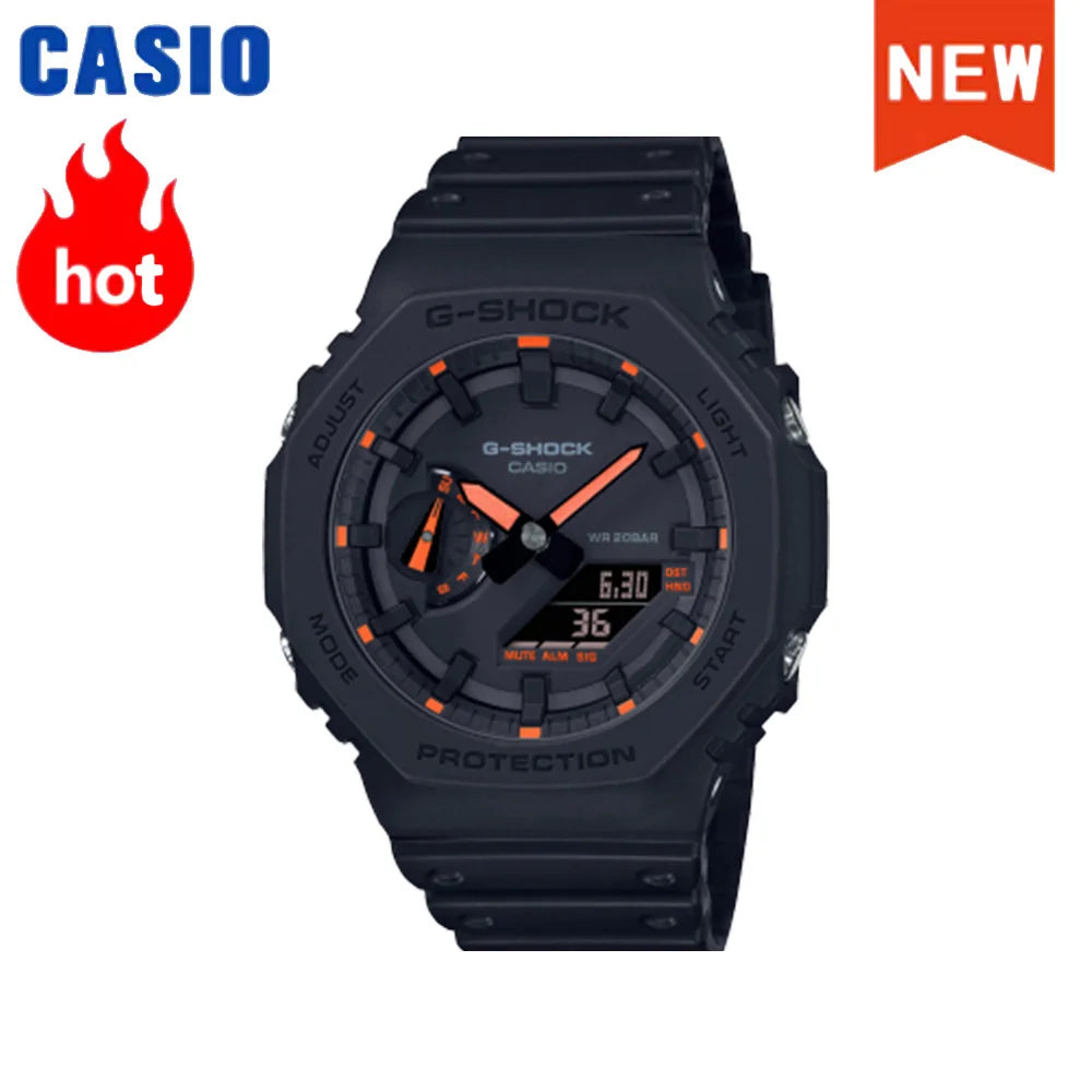 Montre homme Casio GA-2100 série 2026 Flame Inside, montre tendance sport multifonction mode antichoc à disque de couleur G-SHOCK