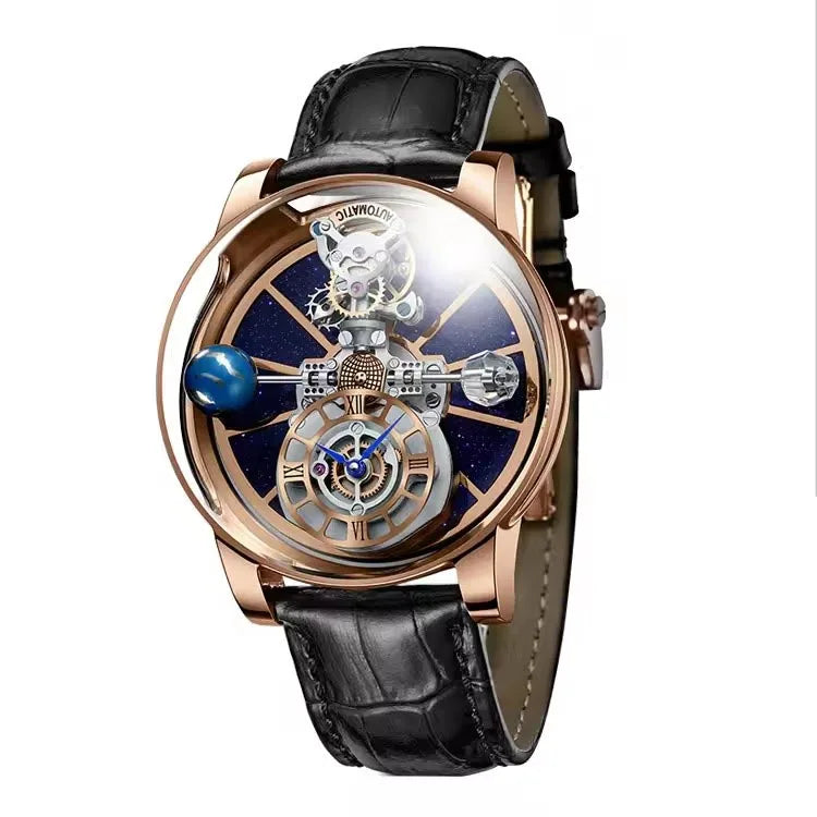 Montre-bracelet homme PINDU Design Montres à quartz roulette céleste étanches