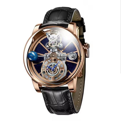 Montre-bracelet homme PINDU Design Montres à quartz roulette céleste étanches