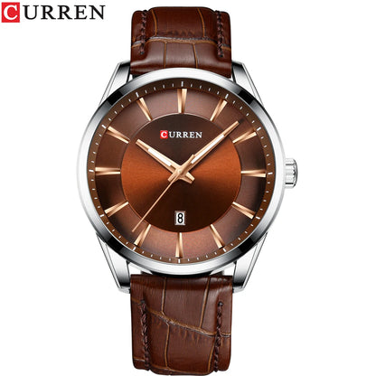 Montres CURREN à Quartz pour Hommes, Bracelet en Cuir, Montres-Bracelets Masculines, Marque de Luxe, Horloge d'affaires pour Hommes, 45 mm, Reloj Hombres