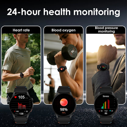 Montre connectée Aurafit G12 : écran tactile 1,43 po/étanche 3 ATM (natation)/GPS/surveillance de la santé/plus de 150 modes sportifs compatibles Strava