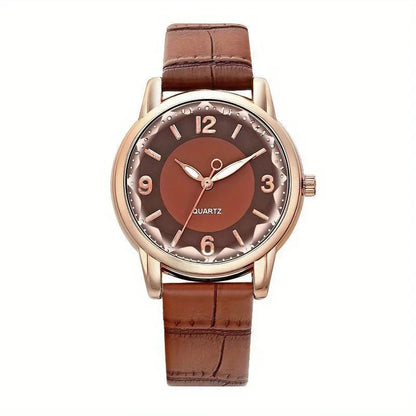 Montre à bracelet en cuir pour femme, verre polygonal, horloge de luxe, cadran créatif, mode, montre à quartz