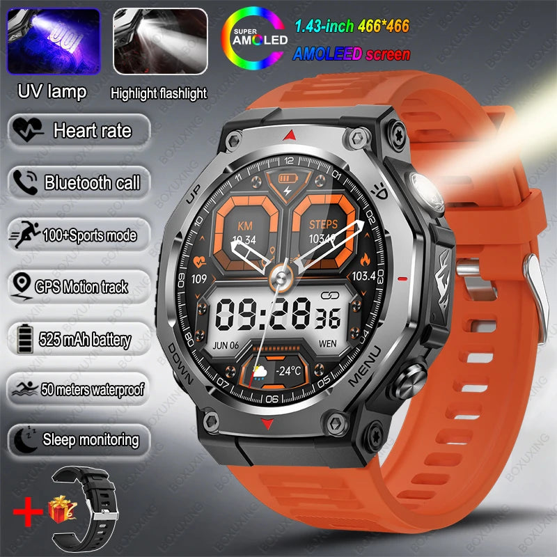 2026 New T-Rex 3 Ultra Outdoor Sports Smart Watch Men GPS Motion Track 5 ATM Waterproof Heart Rate HD Bluetooth Call Smart Watch