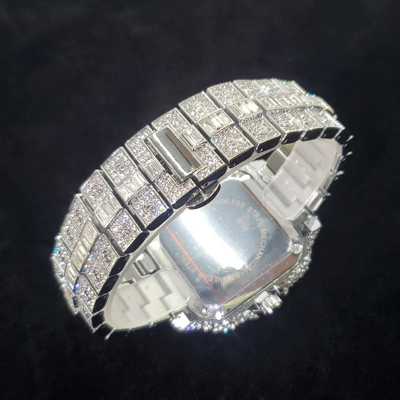 Montre de luxe en diamant 2025 pour homme, à la mode, avec chiffres colorés, style hip-hop, bijoux bling-bling, Reloj Hombre pour fête