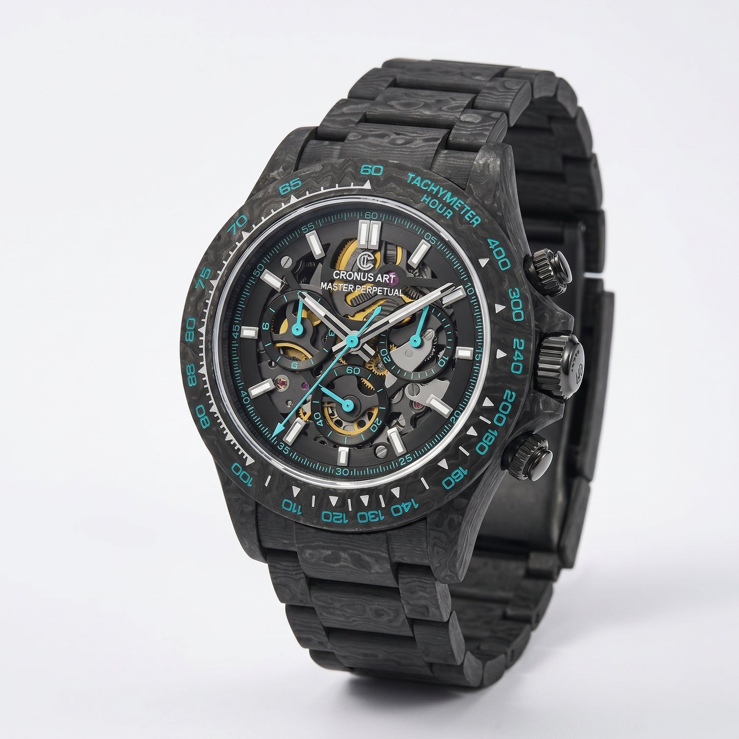 ChronoState CRONUSART CM01-027 – Montre chronographe automatique 42MM | Boîtier squelette en fibre de carbone