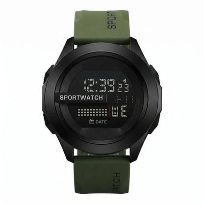 Digital sports watch with LED display, alarm and multifunction features