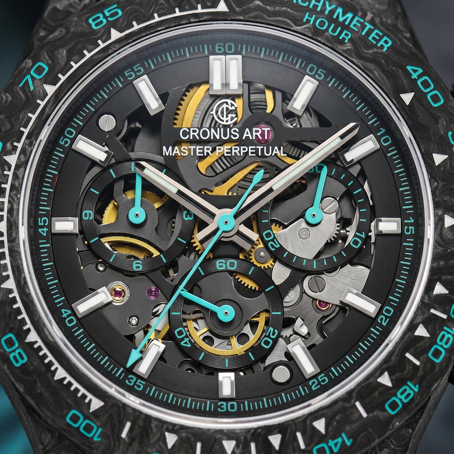 ChronoState CRONUSART CM01-027 – Montre chronographe automatique 42MM | Boîtier squelette en fibre de carbone