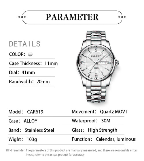 CRLi Canton CZPrimo Stainless Steel 38mm Watch