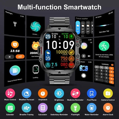 2026 Nouvelle montre connectée NFC pour femmes, 1,96 pouces, avec tension artérielle, fréquence cardiaque, appel Bluetooth, santé féminine, pour Android IOS