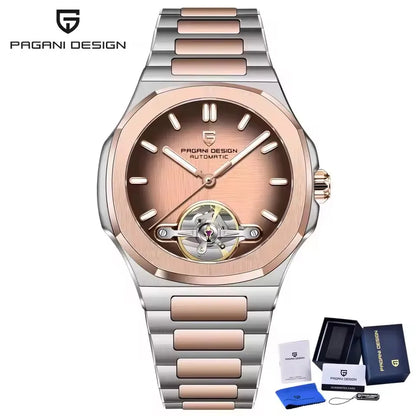 PAGANI DESIGN Nouvelle Montre Mécanique Homme Tourbillon Squelette Sport Élégante Saphir Étanche Mouvement Japonais Acier 316L