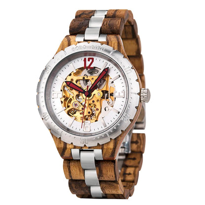 BOBO BIRD Automatic Mechanical Wood Watch in Gift Box
