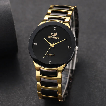 Men's quartz watch with stainless steel strap and classic dial