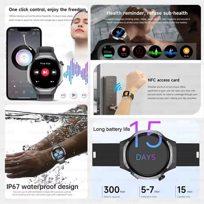 Montre connectée 2026 Watch 5 Pro GPS Suivi Boussole Hommes 360*360 Écran AMOLED NFC Appel BT Étanche Moniteur de Santé Montres Intelligentes Hommes