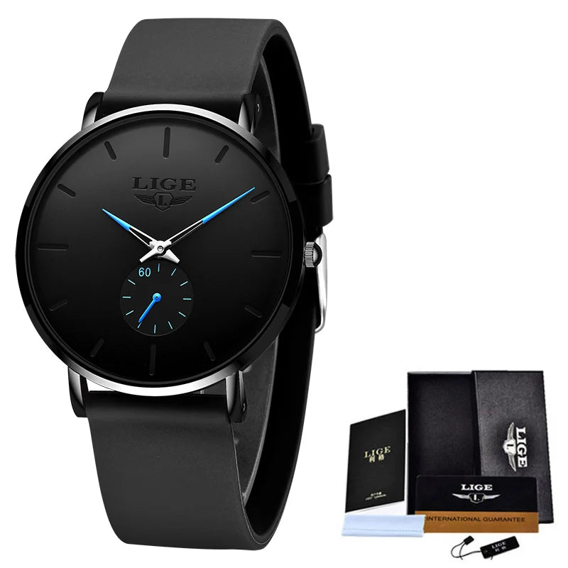 LIGE 2026 Nouvelle Montre Sport Tendance Homme, Marque de Luxe, Étanche, Simple, Ultra-Fine, Montre Homme à Quartz, Relogio Masculino