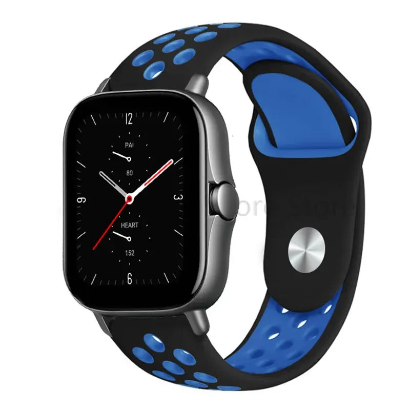 Silicone Strap For Amazfit GTS 4-3-2e Mini/GTR 4-3-Pro-2 47mm/GTR 2e/stratos 3 20mm/22mm Watch band sport Bracelet bip-U-S-lite