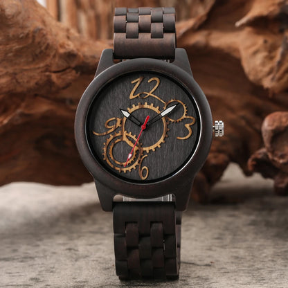 Montre de luxe Bob Bird à engrenage, chiffres arabes, cadran en bois multicouche, bracelet à boucle déployante, montres élégantes pour hommes