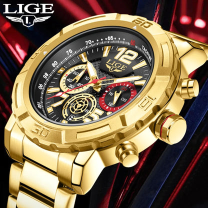 Relogio Masculino LIGE Sport Men Watch Montre Homme de Luxe de Marque Supérieure à Quartz Montre-Bracelet Homme Tendance Militaire Étanche Chronographe Horloge Masculine