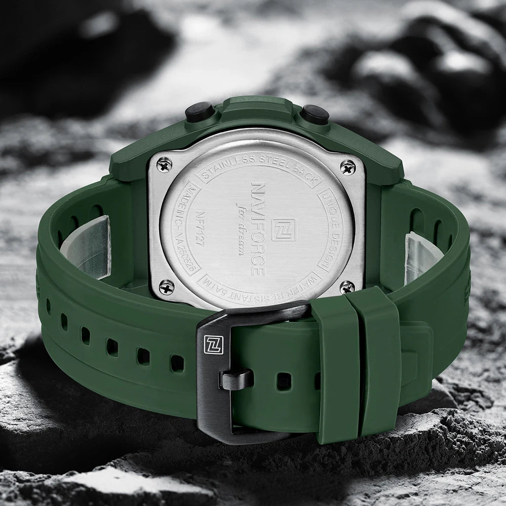 NAVIFORCE – Montre de sport numérique militaire de luxe pour homme, étanche, bracelet en silicone, Relogios Masculino